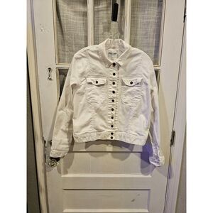 Velvet Heart White‎ Denim Button Front Jacket Women's Size Large